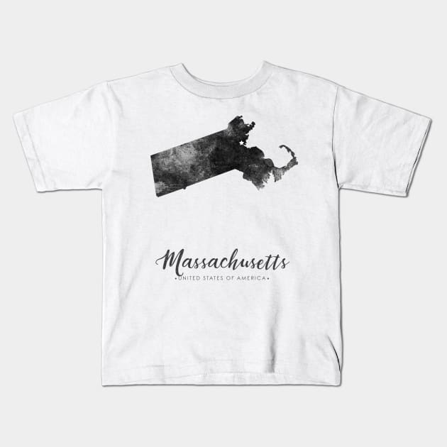 Massachusetts state map Kids T-Shirt by StudioGrafiikka